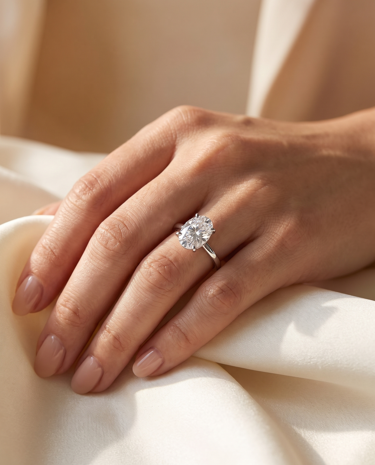 Aveline Oval Solitaire Ring - AVRESKA